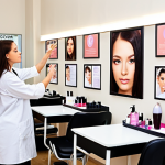 **

A brightly lit, modern beauty school classroom. Students are practicing skincare techniques on each other, with a CIDESCO-accredited diploma hanging prominently on the wall. An instructor is observing, providing guidance. The overall feel is professional and aspirational, highlighting the pursuit of global beauty credentials. Focus on clean, contemporary aesthetics.

**
