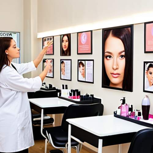 **

A brightly lit, modern beauty school classroom. Students are practicing skincare techniques on each other, with a CIDESCO-accredited diploma hanging prominently on the wall. An instructor is observing, providing guidance. The overall feel is professional and aspirational, highlighting the pursuit of global beauty credentials. Focus on clean, contemporary aesthetics.

**